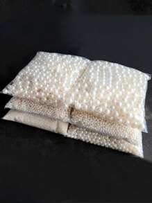 125 hạt ngọc trai giả DIY trang trí may vá - trắng - Xem 3