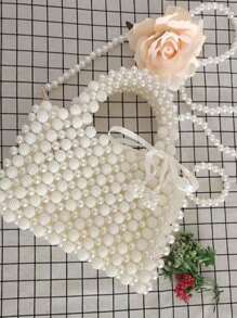 125 hạt ngọc trai giả DIY trang trí may vá - trắng - Xem 4