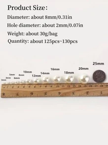 125 hạt ngọc trai giả DIY trang trí may vá - trắng - Xem 5