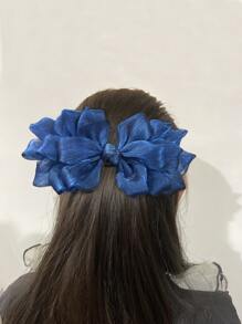 1入時尚優雅的網紗純色鳳凰尾髮夾髮帶髮夾，適合派對、舞蹈活動、正式裝扮、聚會、旅行，作為母親節禮物贈送。 - 寶藍色 - 查看 7
