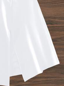 SHEIN Swim Bottom de bikini unicolor de talle alto - Blanco - Ver 4