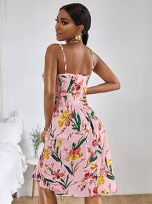 SHEIN VCAY Floral Print Cami Dress - Pink - View 2