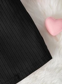 SHEIN Baby Girl Newborn Solid Cami Dress - Black - View 3