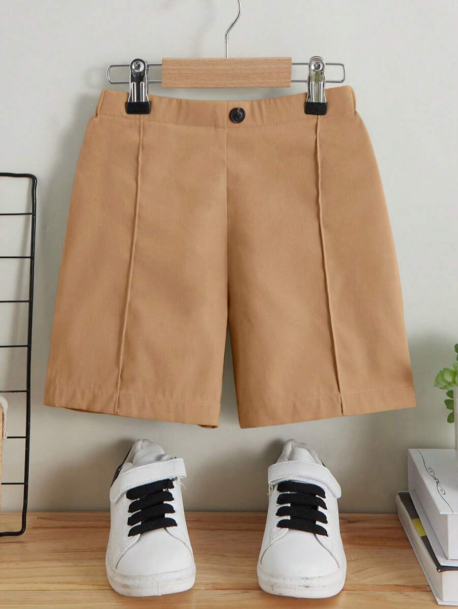 SHEIN 小男童接縫細節短褲