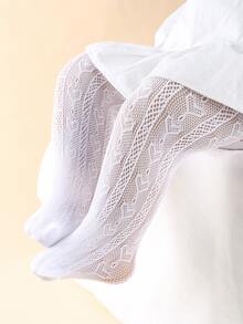 3pairs Baby Hollow Out Breathable Fabric Tights - Multicolor - View 2