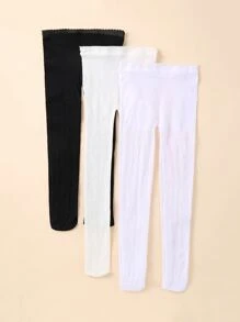 3pairs Baby Hollow Out Breathable Fabric Tights - Multicolor - View 5