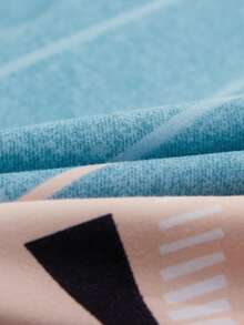 Letter Graphic Duvet Cover Set Without Filler - Multicolor - View 4