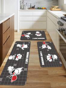 1pc Cartoon Chef Pattern Anti-slip Kitchen Mat - Multicolor - View 4