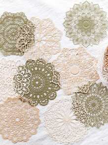 10pcs Hollow Out Flower Design Decorative Craft Paper - Multicolor - View 1