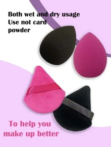 4pcs Makeup Sponge & Puff Set - Multicolor - View 2