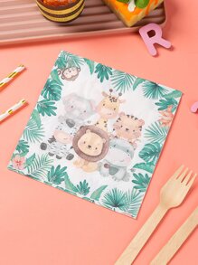 20入組動物印花一次性餐巾