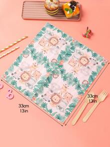 20入組動物印花一次性餐巾