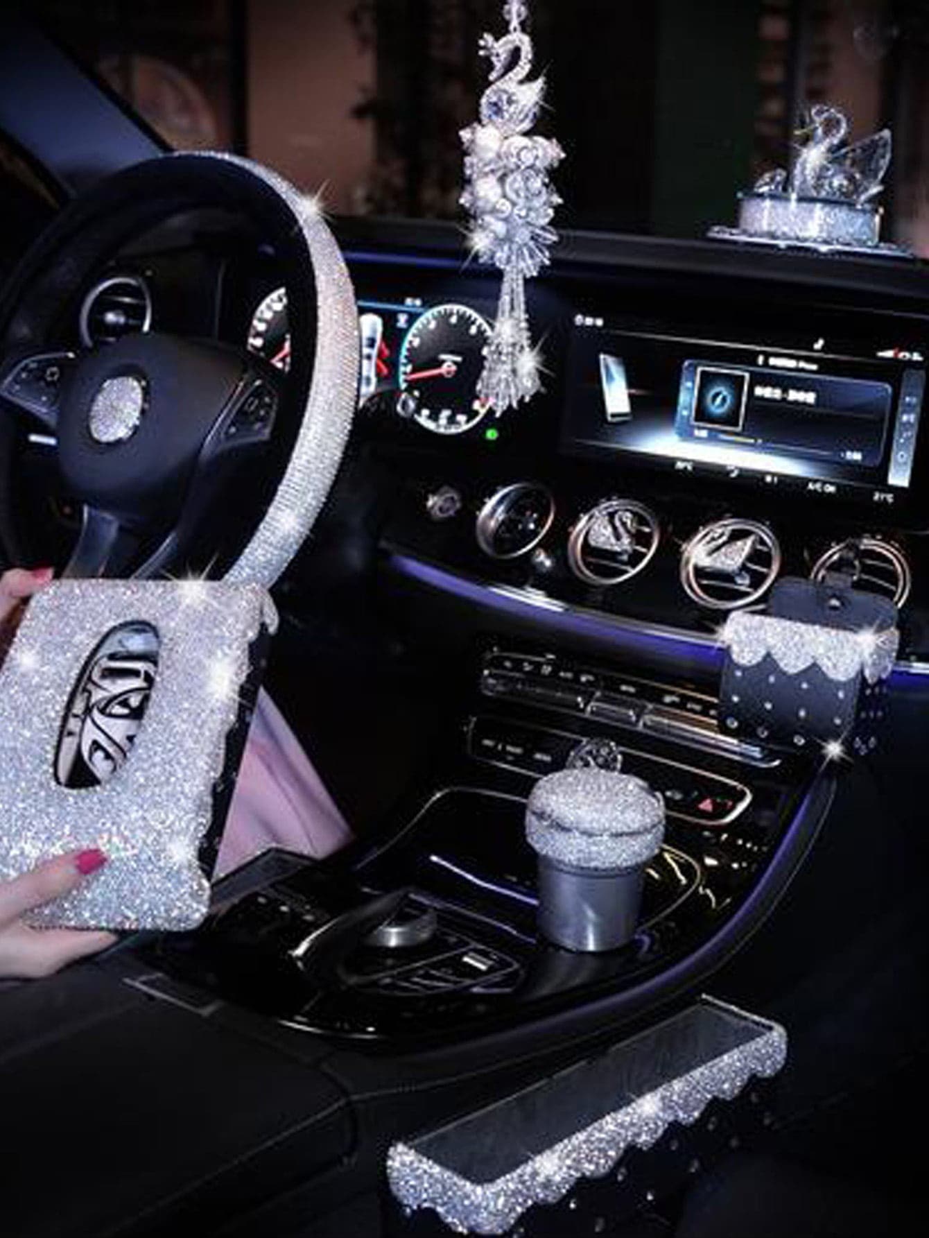 1入組水鑽裝飾車裝飾用品貼紙 - 彩色 - 查看 1