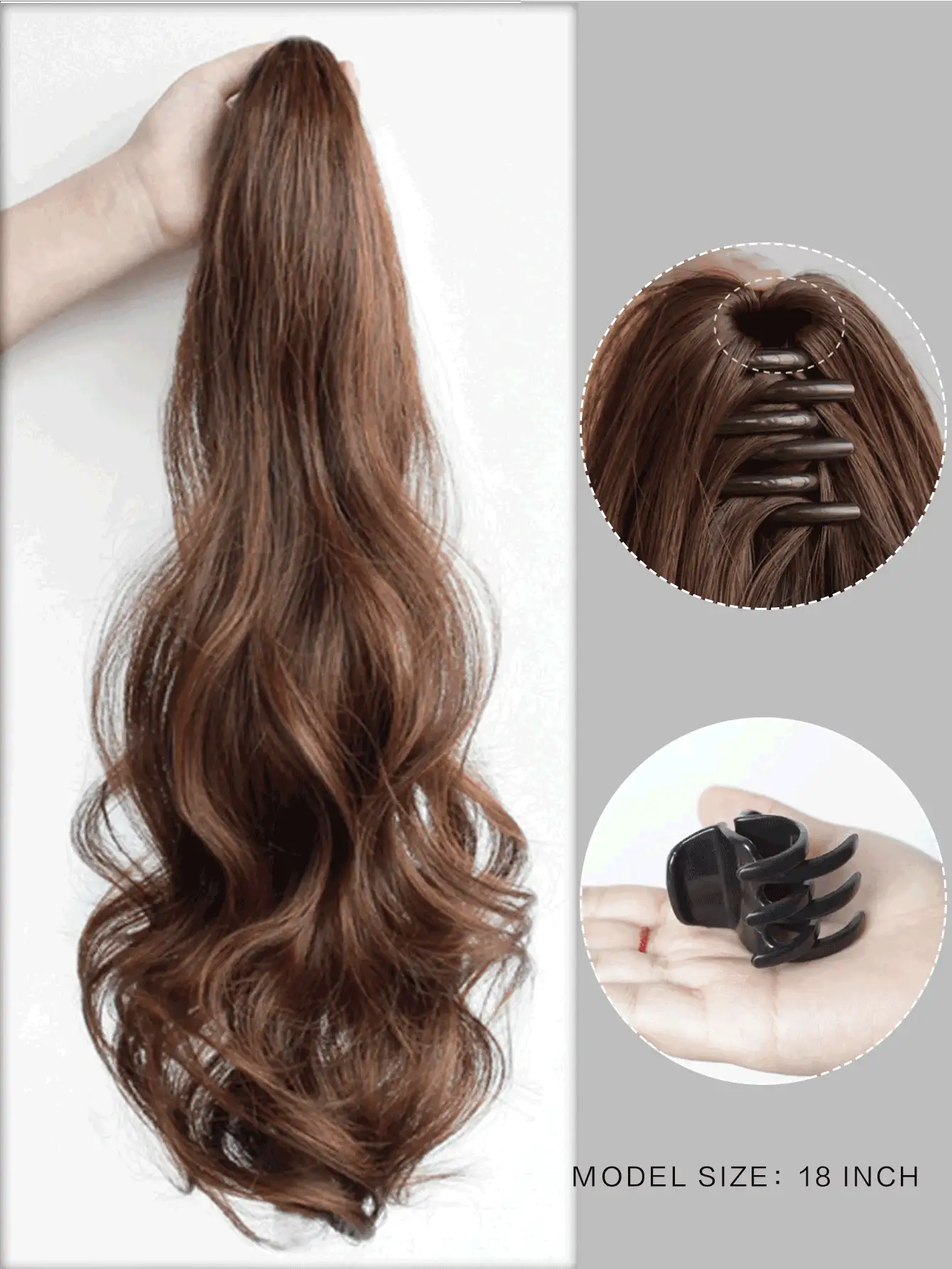 長款卷馬尾合成纖維接髮