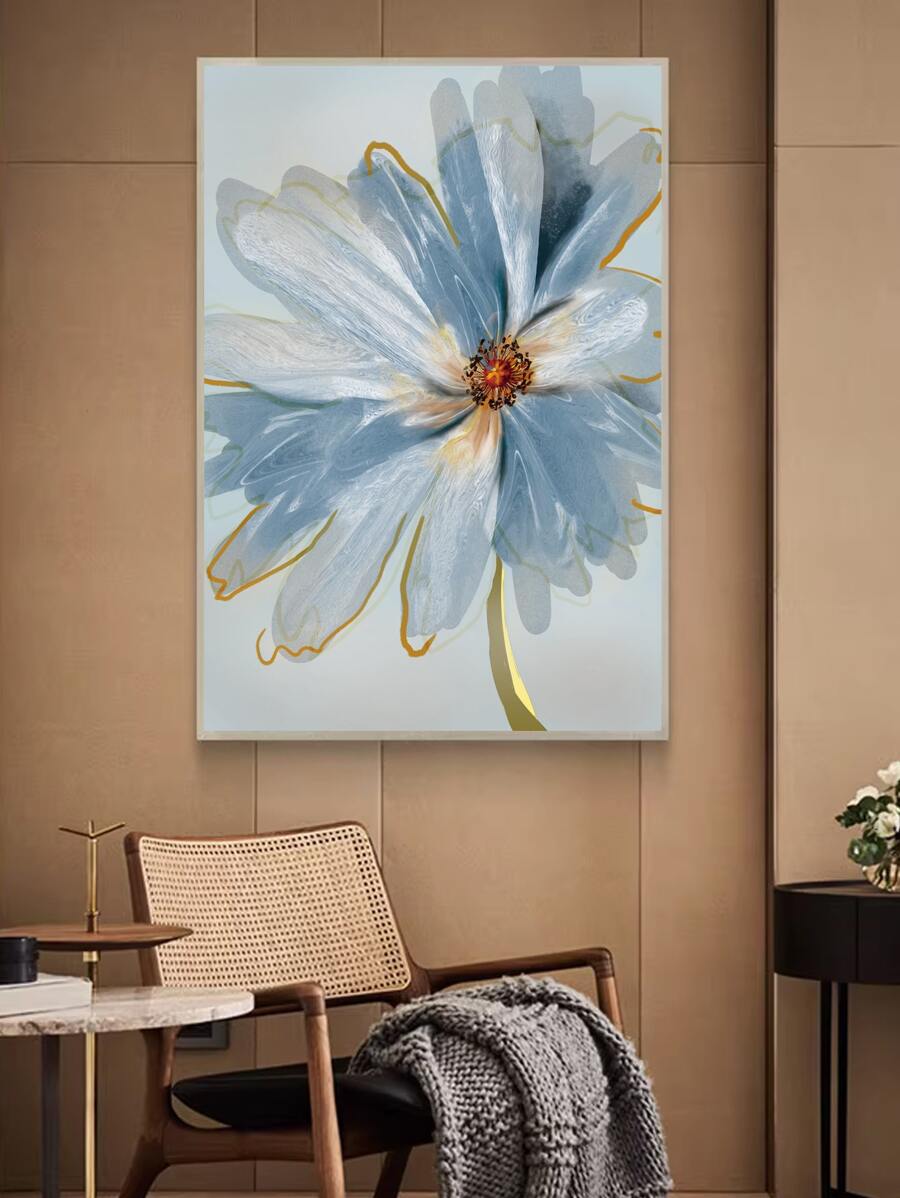 1 bức tranh in hoa có khung - Nhiều màu - Xem 1