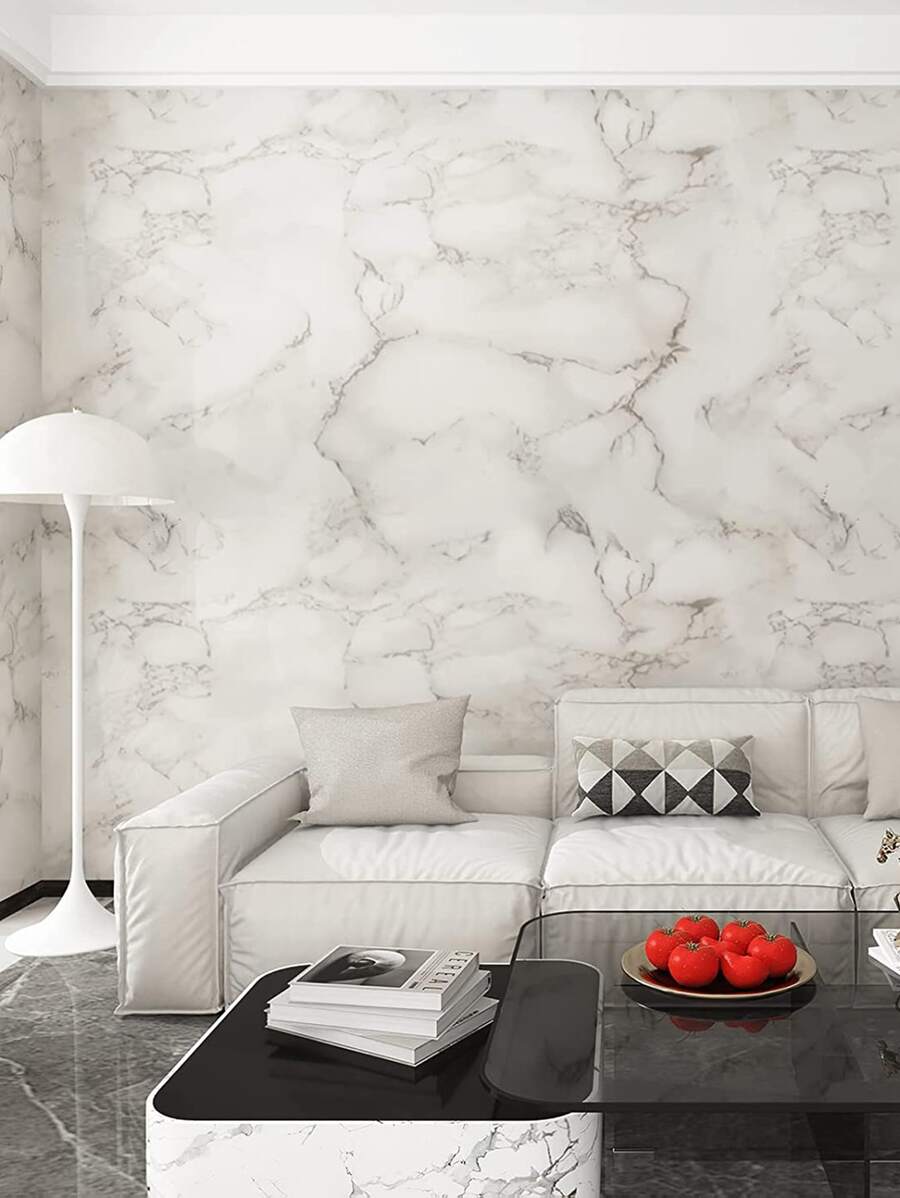 1pc Marble Print Wall Paper - Multicolor - View 1