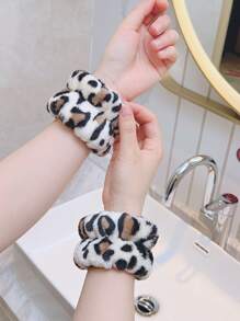 1 cặp băng cổ tay tắm họa tiết da báo - Đen và trắng - Xem 1