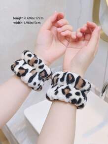 1 cặp băng cổ tay tắm họa tiết da báo - Đen và trắng - Xem 2
