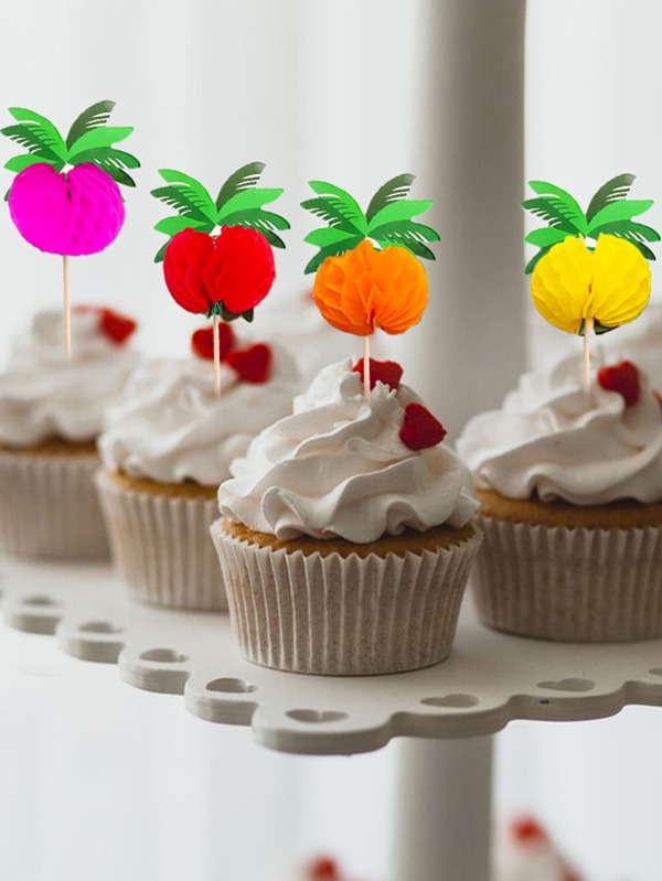 10pcs Coconut Tree Design Ball Cake Topper SHEIN USA