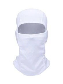 1入組男士鏤空防曬運動巴拉克拉法帽適用於戶外遊玩 - 白色 - 查看 1