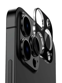 1pc Full Coverage Camera Lens Protector Anti-Scratch Protective Film Accessories Compatible With IPhone////Redmi/OPPO/OnePlus - Black - View 5