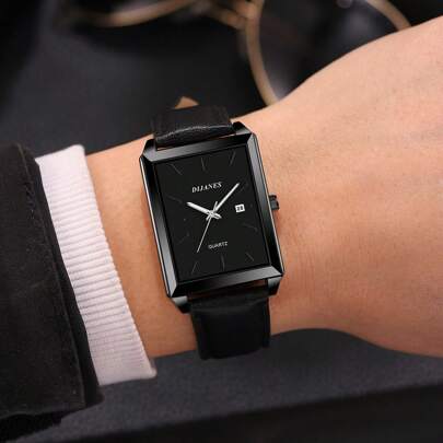 Men Square Pointer Quartz Watch