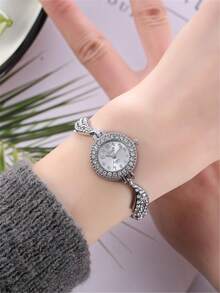 1 chiếc đồng hồ thạch anh trang trí bằng đá thạch anh & 1 chiếc vòng tay sao biển quyến rũ - Bạc - Xem 2