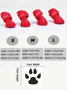 4pcs Letter Graphic Pet Rain Boots