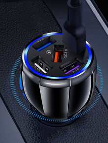 1pc 15A Multifunctional Car Charger - Black - View 2