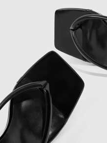 CUCCOO BIZCHIC 女士鞋尖头细高跟简约方头黑色凉鞋夏季毕业高跟鞋舞会高跟鞋度假鞋夏季促销返校鞋大学生鞋优雅基础款商务休闲商务时尚圣诞节秋季新年假期 - 黑色 - 查看 5