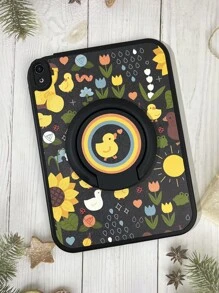 1入組黑色防震殼,帶360度旋轉支架,適用於iPad Air 4/5,多色可愛卡通鴨圖案平板保護套,適用於三星A7 Lite 8.7吋平板電腦,加厚皮革保護套帶有防震保護,適用於華為Matepad 10.4吋平板電腦 - 彩色 - 查看 3