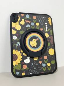 1入組黑色防震殼,帶360度旋轉支架,適用於iPad Air 4/5,多色可愛卡通鴨圖案平板保護套,適用於三星A7 Lite 8.7吋平板電腦,加厚皮革保護套帶有防震保護,適用於華為Matepad 10.4吋平板電腦 - 彩色 - 查看 6