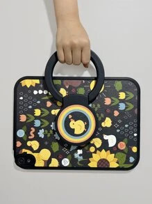 1入組黑色防震殼,帶360度旋轉支架,適用於iPad Air 4/5,多色可愛卡通鴨圖案平板保護套,適用於三星A7 Lite 8.7吋平板電腦,加厚皮革保護套帶有防震保護,適用於華為Matepad 10.4吋平板電腦 - 彩色 - 查看 7