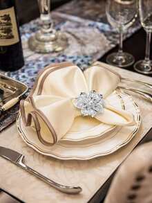 10pcs Flower Decor Napkin Ring - Silver - View 5