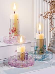 1pc Candle Holder Design DIY Silicone Mold - White - View 2