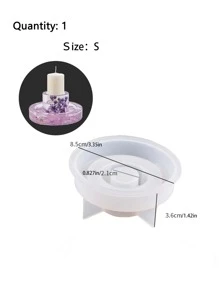 1pc Candle Holder Design DIY Silicone Mold - White - View 3