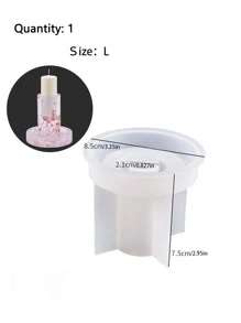 1pc Candle Holder Design DIY Silicone Mold - White - View 5