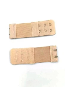 3pcs Black & White 2-Row 2-Hook Bra Extender, Elastic & Stretchy - Apricot - View 4