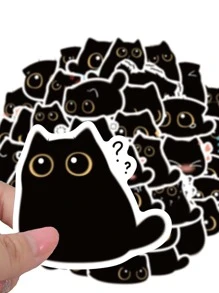 40 miếng dán hình mèo hoạt hình - màu đen - Xem 1