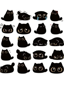 40 miếng dán hình mèo hoạt hình - màu đen - Xem 3