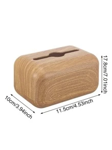 علبة مناديل خشب محبب قطعة واحدة