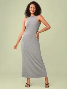 SHEIN BASICS Vestido tank unicolor