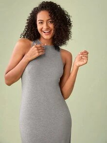 SHEIN BASICS Vestido tank unicolor
