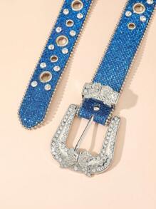 1 Nữ Bướm & Kim Cương Giả Trang Trí Khóa Hình Học Quyến Rũ Dây Trang Trí Hàng Ngày - Màu xanh lam - Xem 2