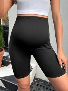 SHEIN 孕婦腹部支撐騎行褲帶手機袋