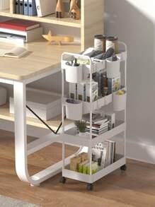 WORTHBUY 1pc Plastic Storage Rack, Modern Multifunction 3 Layer Holder For Home - White - View 3