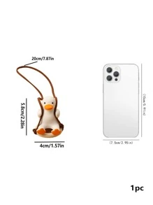 1pc Handmade Gypsum Cute Swing Tire Duck, Car Rearview Mirror Hanging Ornament, Interior Decoration, Garden Decorative Pendant - Multicolor - View 2