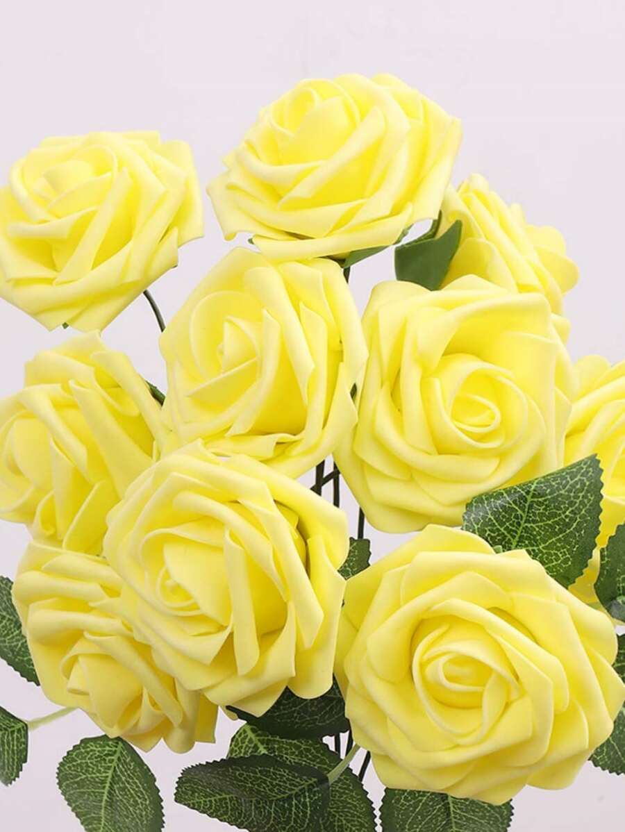 8pcs/set PE Artificial Flower Head, Romantic Simulation Flower Head For Home