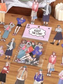 Infeel.Me 30pcs Cartoon Figure Graphic Sticker - Multicolor - View 1