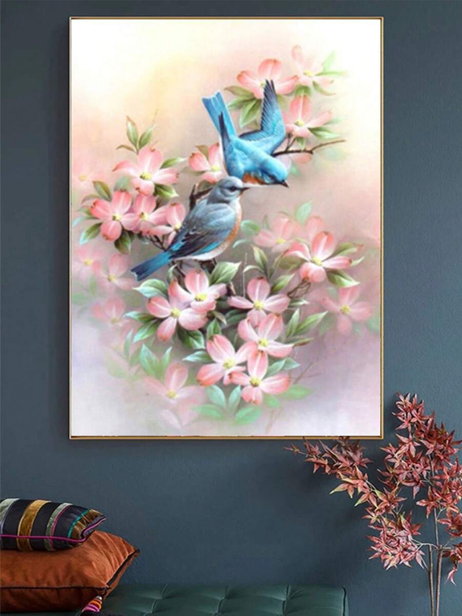 1pc PMMA DIY Diamond Painting Without Frame, Cottagecore Bird & Floral Pattern DIY Diamond Painting For Craft - Multicolor - View 1